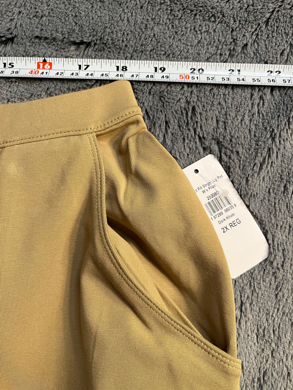 L.L. Bean Pull-On Pants in Dark Khaki Perfect Fit Straight Leg 2X NWT - Picture 7 of 10